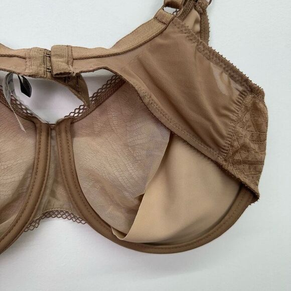 Chantelle Women’s Tan Teracotta Lace Illusion Seamless Unlined Underwire Bra - Picture 8 of 12